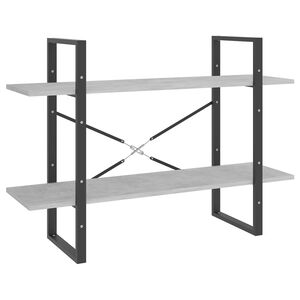 vidaXL k&eacute;tszintes betonsz&uuml;rke szerelt fa k&ouml;nyvszekr&eacute;ny 100x30x70 cm