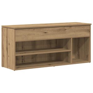 vidaXL k&eacute;zműves t&ouml;lgy sz&iacute;nű szerelt fa cipőt&aacute;rol&oacute; pad 102x30,5x45 cm