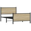 vidaXL sonoma tölgy színű fém ágykeret matrac nélkül 100 x 190 cm
