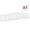vidaXL 7 db &iacute;ves horganyzott vas gabion kos&aacute;r 400x30x60/80 cm