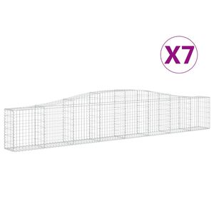 vidaXL 7 db &iacute;ves horganyzott vas gabion kos&aacute;r 400x30x60/80 cm