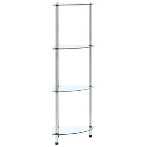 vidaXL 4 szintes &aacute;tl&aacute;tsz&oacute; edzett &uuml;veg polc 30 x 30 x 100 cm