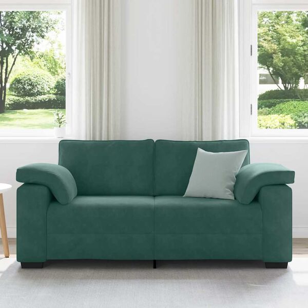 vidaXL sötétzöld bársony loveseat kanapé 140 cm