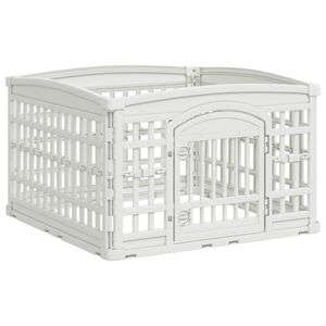 vidaXL 4 Paneles Kutyaj&aacute;tsz&oacute;h&aacute;l&oacute; Feh&eacute;r 91 x 91 x 58 cm Műanyag