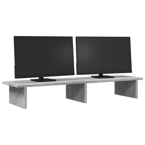 vidaXL betonsz&uuml;rke szerelt fa monitor&aacute;llv&aacute;ny 100 x 27 x 15 cm