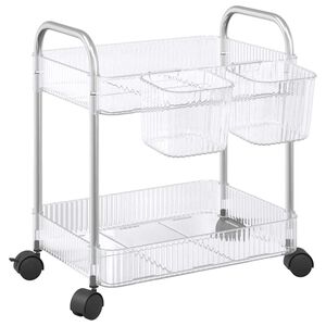 vidaXL t&aacute;rol&oacute;kocsi 2 szintes &aacute;tl&aacute;tsz&oacute; 37x28x43,5 cm akril
