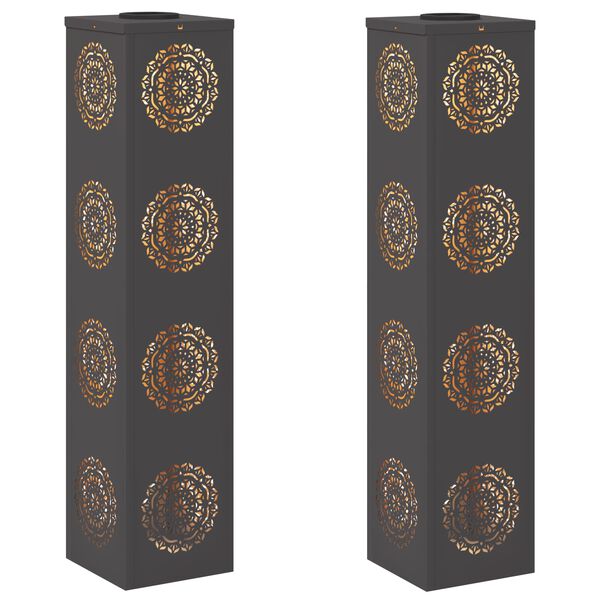 vidaXL Napelemmel műk&ouml;dő LED &ouml;sv&eacute;ny vil&aacute;g&iacute;t&aacute;s 2 pcs Fekete