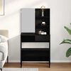 vidaXL Sminkasztal K&eacute;szlet fi&oacute;kkal t&uuml;k&ouml;rrel 2 pcs Fekete t&ouml;lgy Faanyag