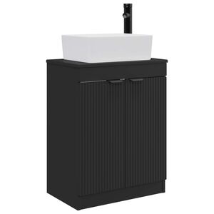 vidaXL F&uuml;rdőszobai pult mosd&oacute;val Fekete 54 x 35 x 83 cm Szerelt Fa