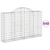 vidaXL 40 db &iacute;ves horganyzott vas gabion kos&aacute;r 200x30x120/140 cm