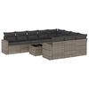 vidaXL 11 r&eacute;szes sz&uuml;rke polyrattan kerti &uuml;lőgarnit&uacute;ra p&aacute;rn&aacute;kkal