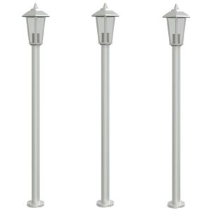 vidaXL 3 db ez&uuml;stsz&iacute;nű rozsdamentes ac&eacute;l k&uuml;lt&eacute;ri &aacute;ll&oacute;l&aacute;mpa 120 cm