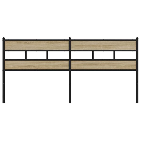 vidaXL sonoma tölgy színű szerelt fa és vas fejtámla 200 cm