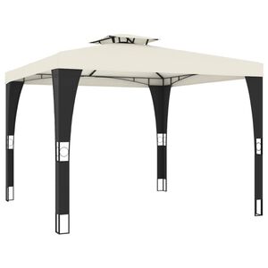 vidaXL kr&eacute;msz&iacute;nű ac&eacute;l dupla tetős pavilon 2,98 x 2,98 m