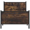 vidaXL füstös tölgy színű fém ágykeret matrac nélkül 90 x 190 cm