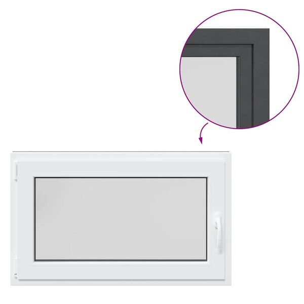 vidaXL "RISOR" pinceablak 100x70 cm, buk&oacute;-ny&iacute;l&oacute;, DIN, bal oldali, antracit