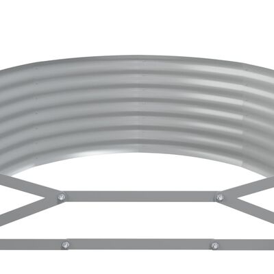 vidaXL szürke porszórt acél kerti magaságyás 507x100x36 cm
