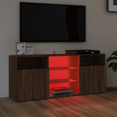 vidaXL barna tölgy színű LED-es TV-szekrény 120x30x50 cm