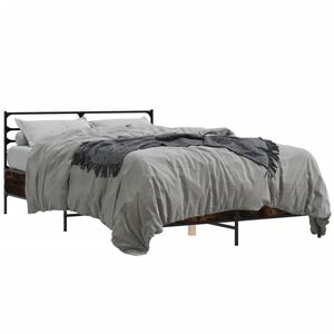 vidaXL f&uuml;st&ouml;s t&ouml;lgy sz&iacute;nű szerelt fa &eacute;s f&eacute;m &aacute;gykeret 120 x 200 cm