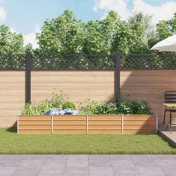 vidaXL ezüstszínű horganyzott acél kerti magaságyás 320 x 80 x 45 cm