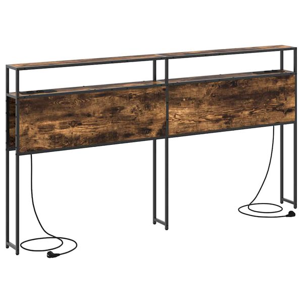 vidaXL T&aacute;rol&oacute; fejt&aacute;mla polcokkal F&uuml;st&ouml;lt t&ouml;lgy 200 cm Faanyag