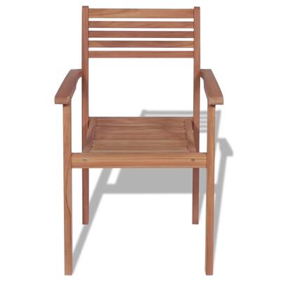 vidaXL 4 db rakásolható tömör tíkfa kerti szék