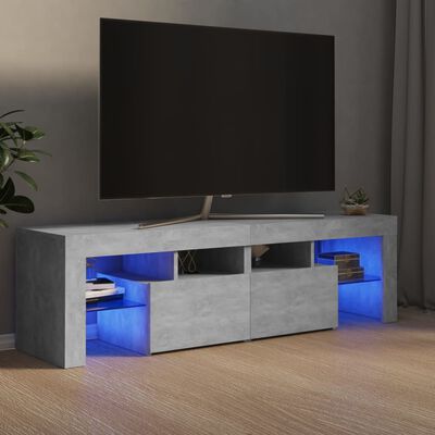 vidaXL betonszürke TV-szekrény LED-lámpákkal 140 x 36,5 x 40 cm