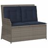 vidaXL sz&uuml;rke polyrattan d&ouml;nthető kerti pad p&aacute;rn&aacute;kkal