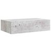 vidaXL 2 db betonszürke MDF falra szerelhető fiókos polc 40x23,5x10 cm