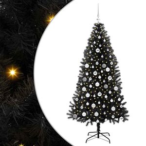 vidaXL Kar&aacute;csonyfa Fekete 180 cm PVC