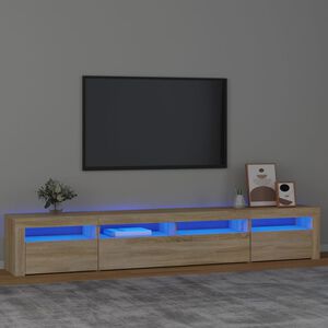 vidaXL sonoma t&ouml;lgy sz&iacute;nű TV-szekr&eacute;ny LED-l&aacute;mp&aacute;kkal 240x35x40 cm