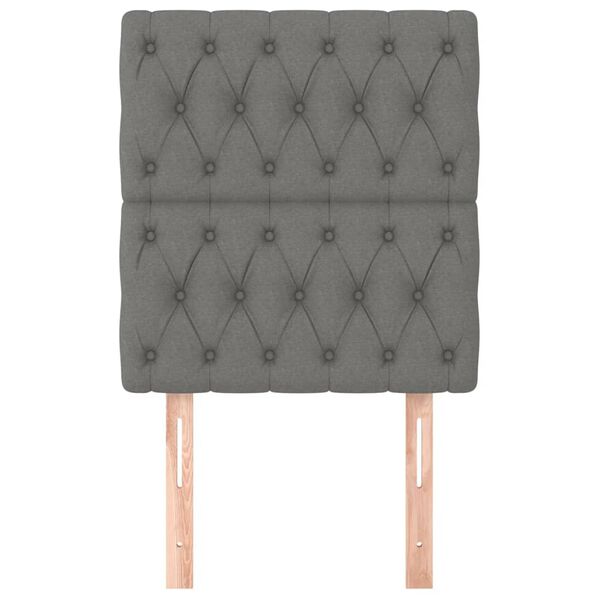 vidaXL sötétszürke szövet fejtámla 80x7x118/128 cm
