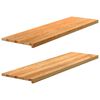 vidaXL ablakp&aacute;rk&aacute;nyok 2 db vil&aacute;gosbarna 140x40x2 cm t&ouml;m&ouml;r fa t&ouml;lgyfa