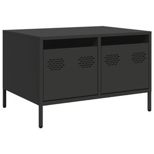 vidaXL fekete hidegen hengerelt ac&eacute;l TV-szekr&eacute;ny 68 x 50 x 43,5 cm