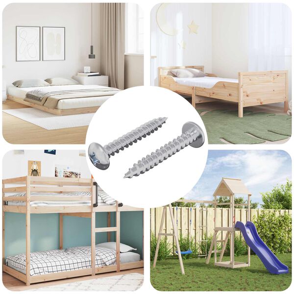 vidaXL Fa Csavar 2 pcs Ez&uuml;st M4 x 28 mm Vas