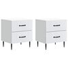 vidaXL &Eacute;jjeliszekr&eacute;ny 2 pcs Feh&eacute;r 43 x 34,5 x 47,5 cm Szerelt Fa
