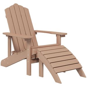 vidaXL barna HDPE kerti adirondack sz&eacute;k l&aacute;btart&oacute;val
