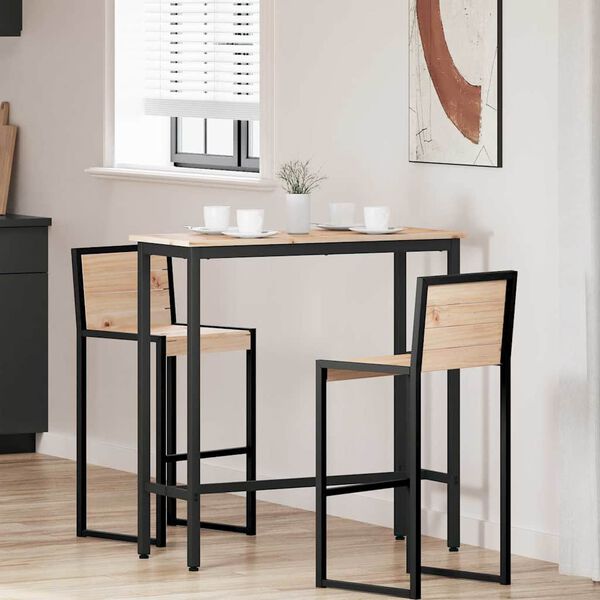 vidaXL asztal Term&eacute;szetes 100 x 40 x 101 cm Műszaki fa &eacute;s ac&eacute;l