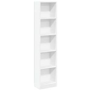vidaXL feh&eacute;r szerelt fa k&ouml;nyvespolc 40 x 24 x 176 cm