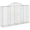vidaXL íves horganyzott vas gabion kosár 200x30x120/140 cm