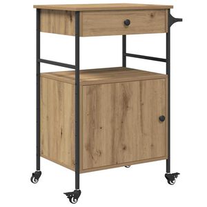 vidaXL Konyhai kocsi Artisan t&ouml;lgy 56 x 43 x 89,5 cm Szerelt Fa