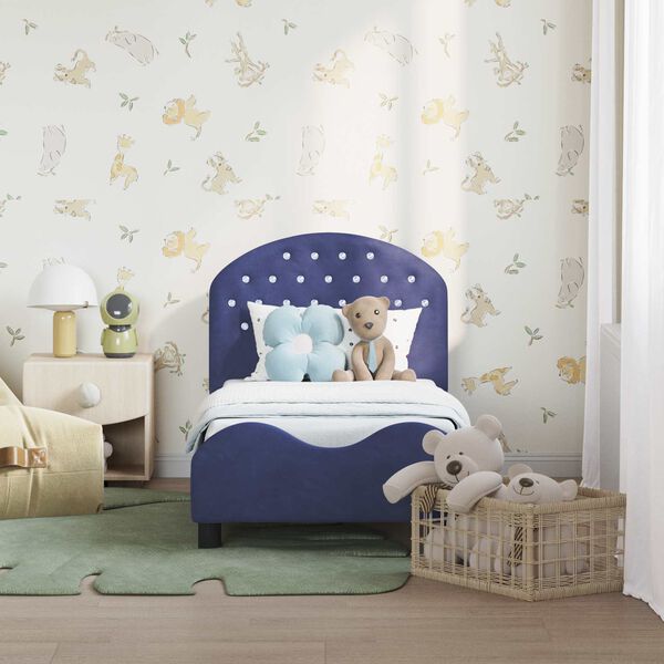 vidaXL Gyerek&aacute;gy keret fejt&aacute;ml&aacute;val Rendőrs&eacute;gi k&eacute;k 70 x 140 cm B&aacute;rsony