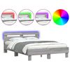 vidaXL sz&uuml;rke sonoma sz&iacute;nű &aacute;gykeret fejt&aacute;ml&aacute;val &eacute;s LED-del 135x190 cm