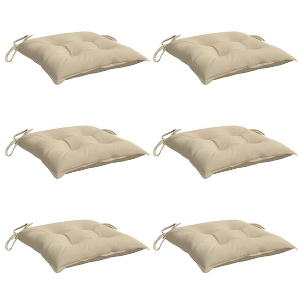 vidaXL 6 db bézs oxford szövet kerti székpárna 50 x 50 x 7 cm