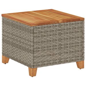 vidaXL sz&uuml;rke polyrattan &eacute;s ak&aacute;cfa kerti asztal 45 x 45 x 37 cm