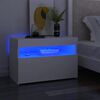vidaXL 2 db feh&eacute;r &eacute;jjeliszekr&eacute;ny LED-l&aacute;mp&aacute;kkal 60x35x40 cm szerelt fa