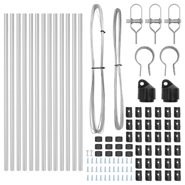 vidaXL Kerítésoszlop 13 pcs Ezüst Acél