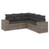 vidaXL 5 r&eacute;szes sz&uuml;rke polyrattan kerti &uuml;lőgarnit&uacute;ra p&aacute;rn&aacute;kkal