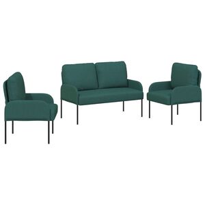 vidaXL &Uuml;lőgarnit&uacute;r&aacute;k p&aacute;rn&aacute;val 3 pcs S&ouml;t&eacute;tz&ouml;ld 115 x 56 x 80 cm Furn&eacute;r
