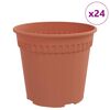 vidaXL Kerek Vir&aacute;gcser&eacute;p 24 pcs T&eacute;gla V&ouml;r&ouml;s &Oslash; 19 x 16 cm Műanyag